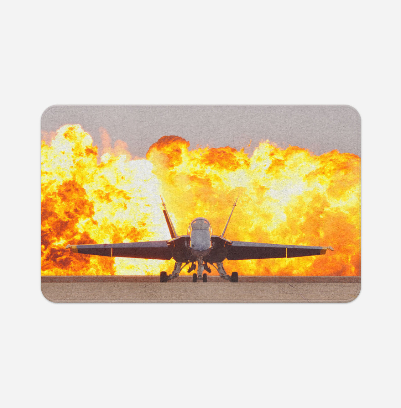 Face to Face with Air Force Jet & Flames Designed Bath Mats