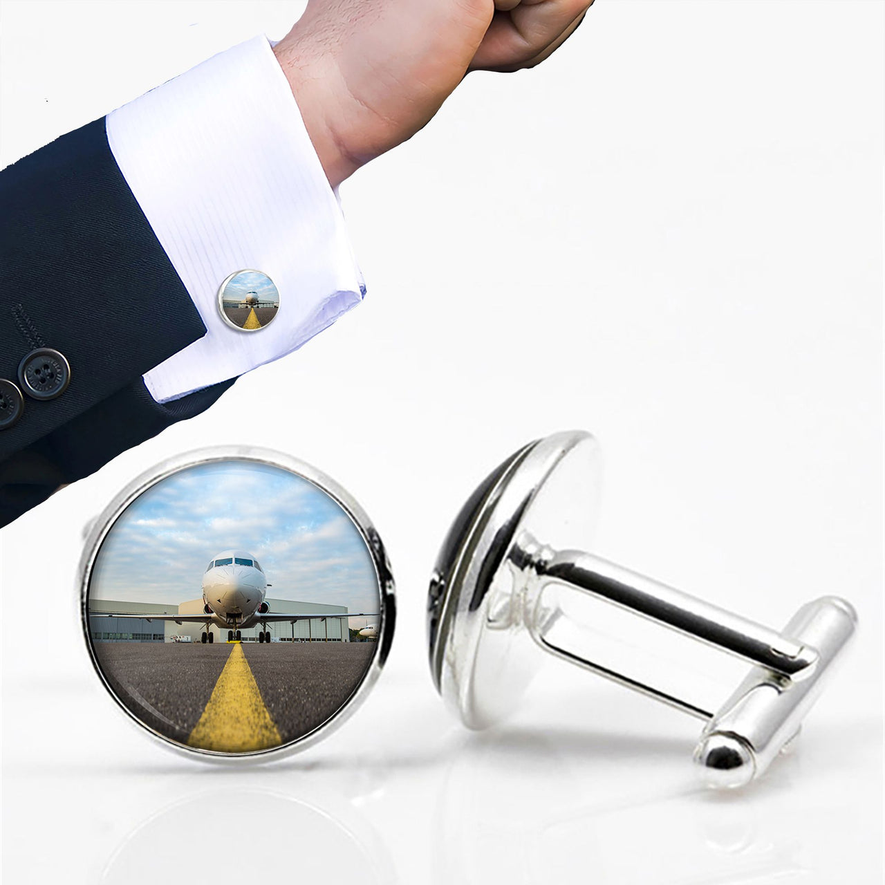 Face to Face with Beautiful Jet Designed Cuff Links