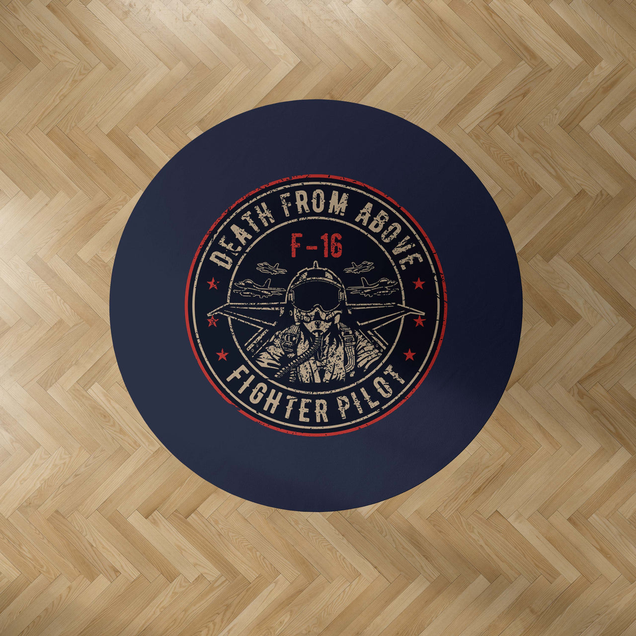 Fighting Falcon F16 - Death From Above Designed Carpet & Floor Mats (Round)