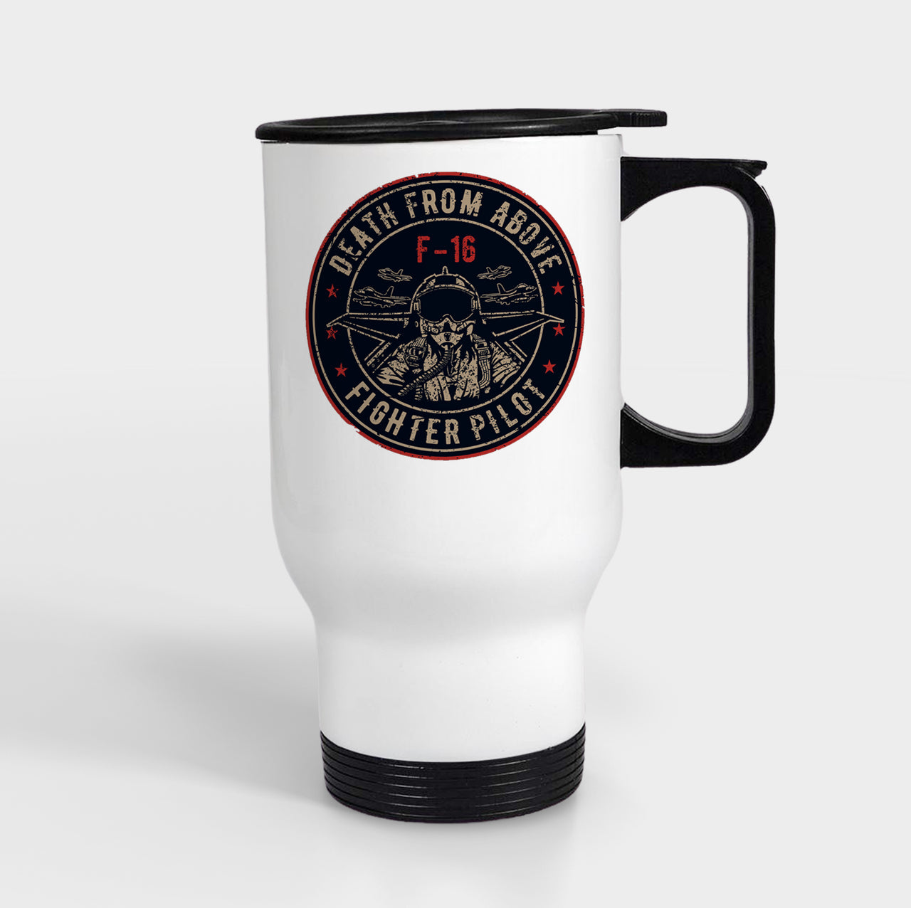 Fighting Falcon F16 - Death From Above Designed Travel Mugs (With Holder)