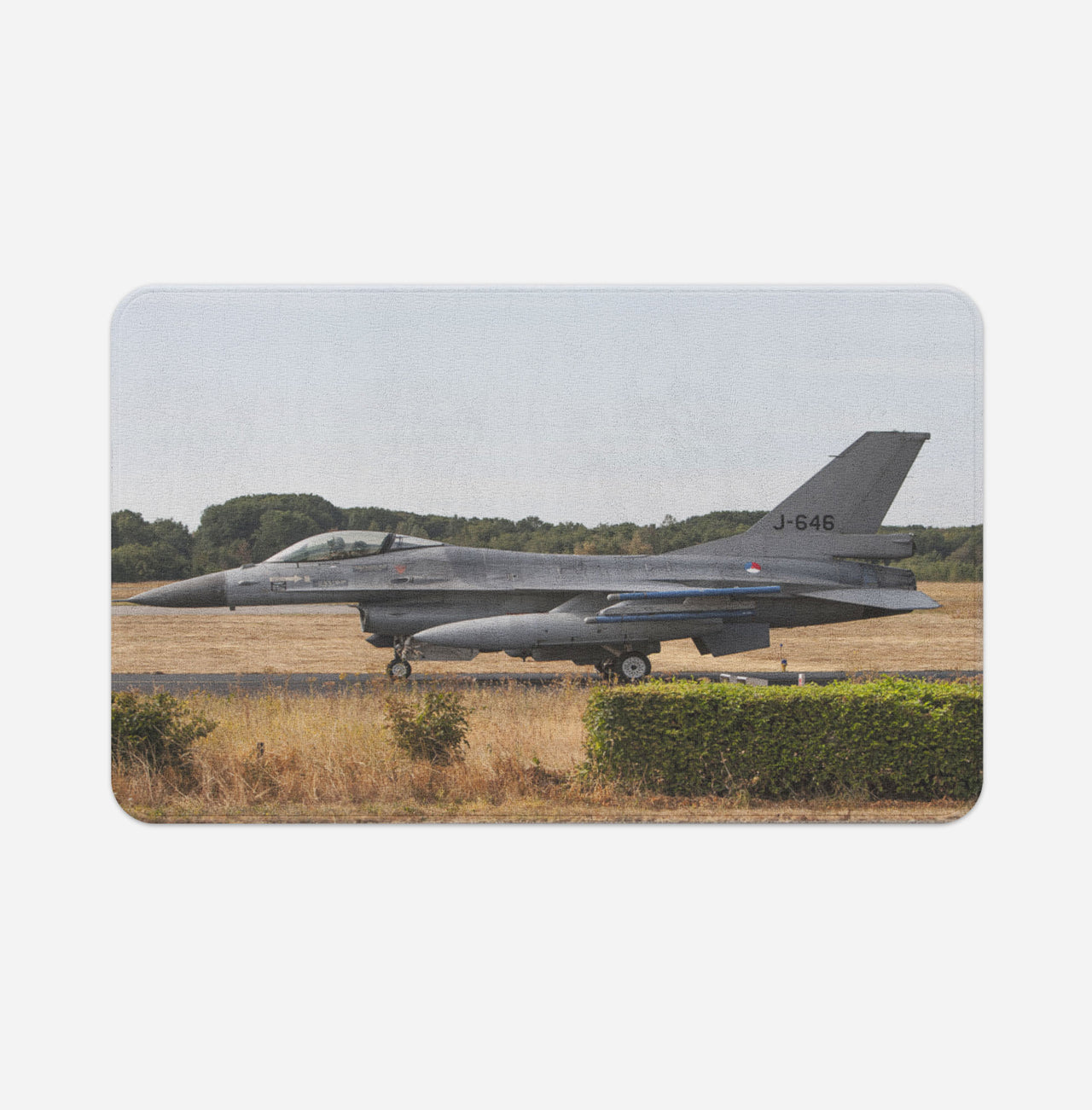 Fighting Falcon F16 From Side Designed Bath Mats
