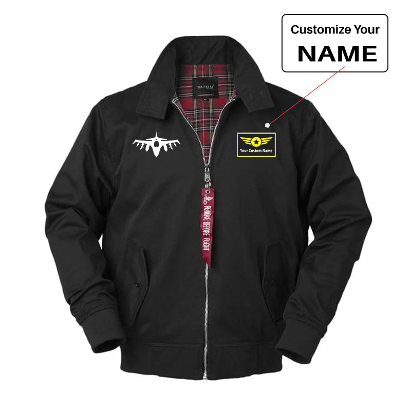 Fighting Falcon F16 Silhouette Designed Vintage Style Jackets
