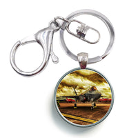 Thumbnail for Fighting Falcon F35 at Airbase Designed Circle Key Chains