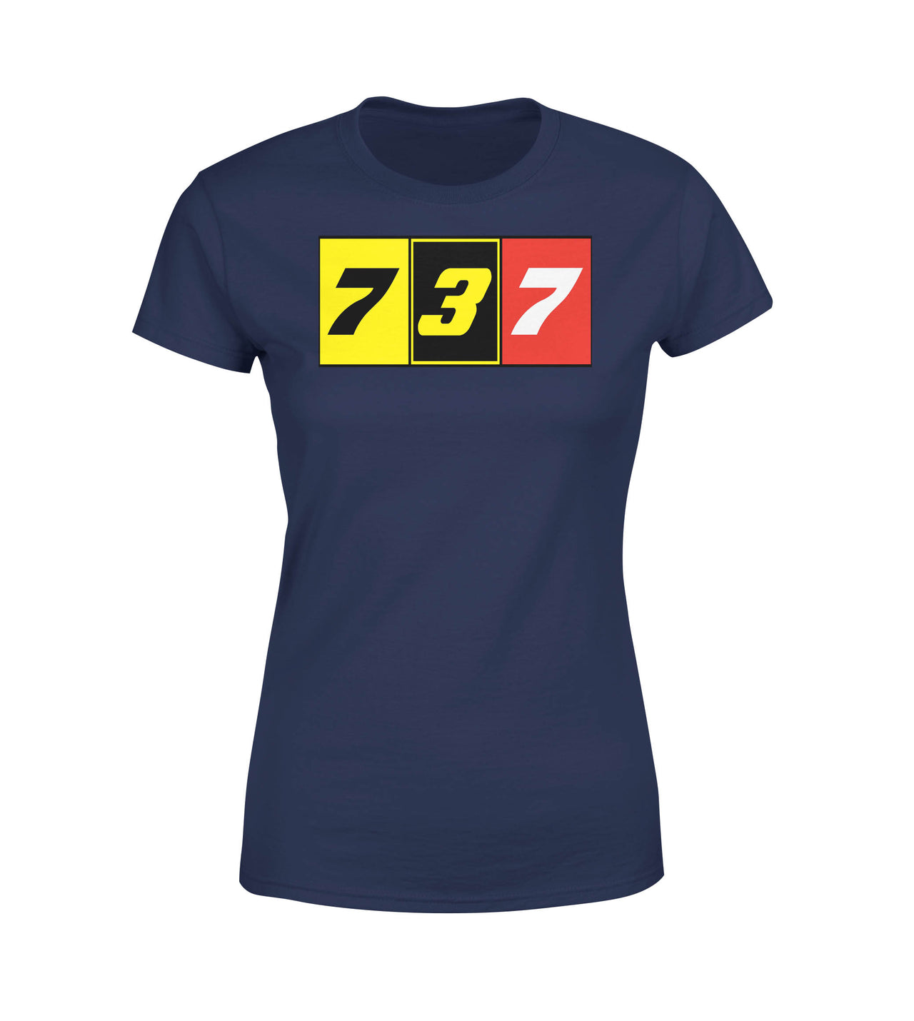 Flat Colourful 737 Designed Women T-Shirts