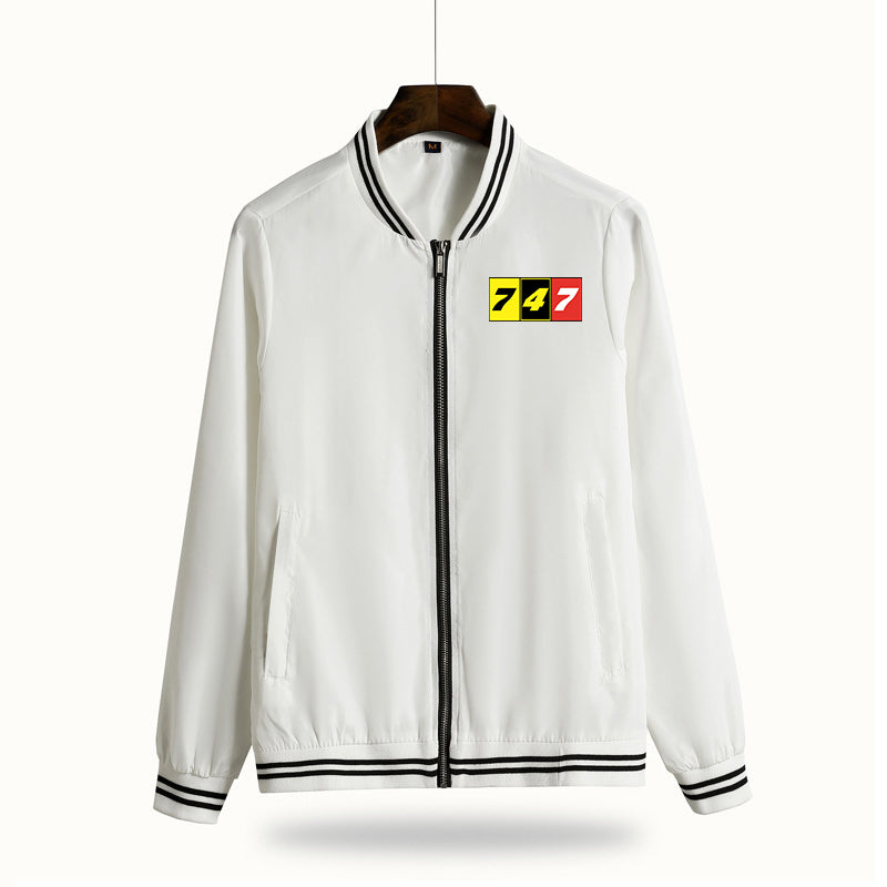 Flat Colourful 747 Designed Thin Spring Jackets