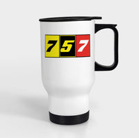 Thumbnail for Flat Colourful 757 Designed Travel Mugs (With Holder)