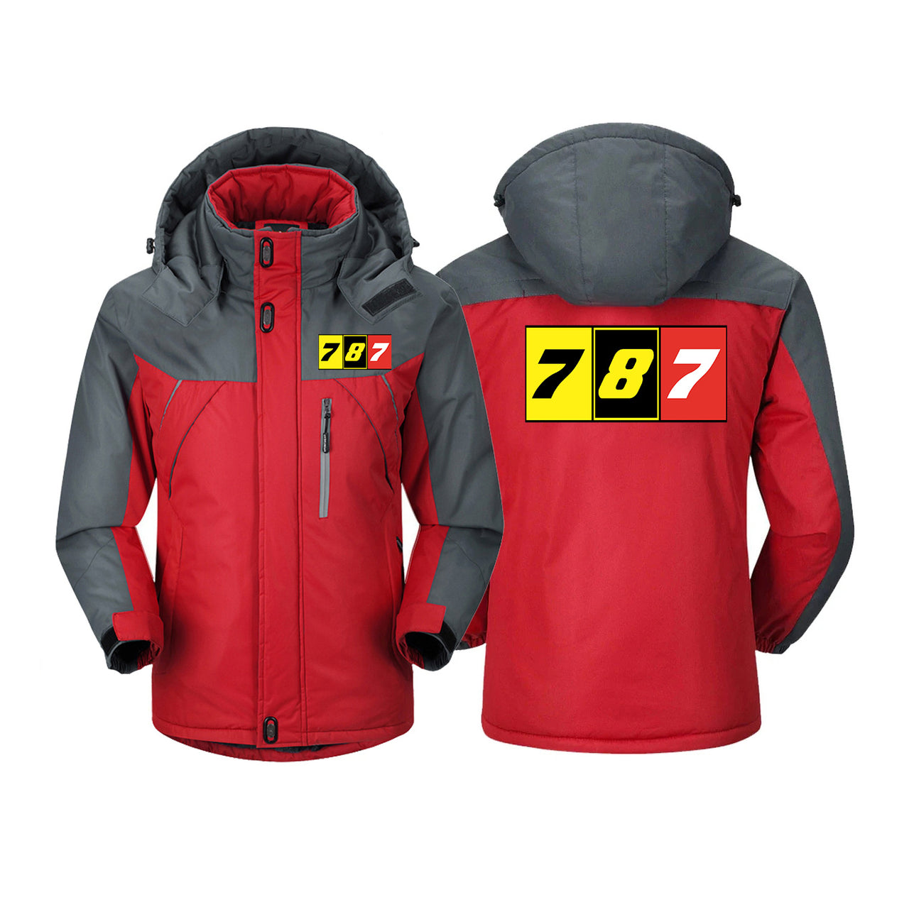 Flat Colourful 787 Designed Thick Winter Jackets