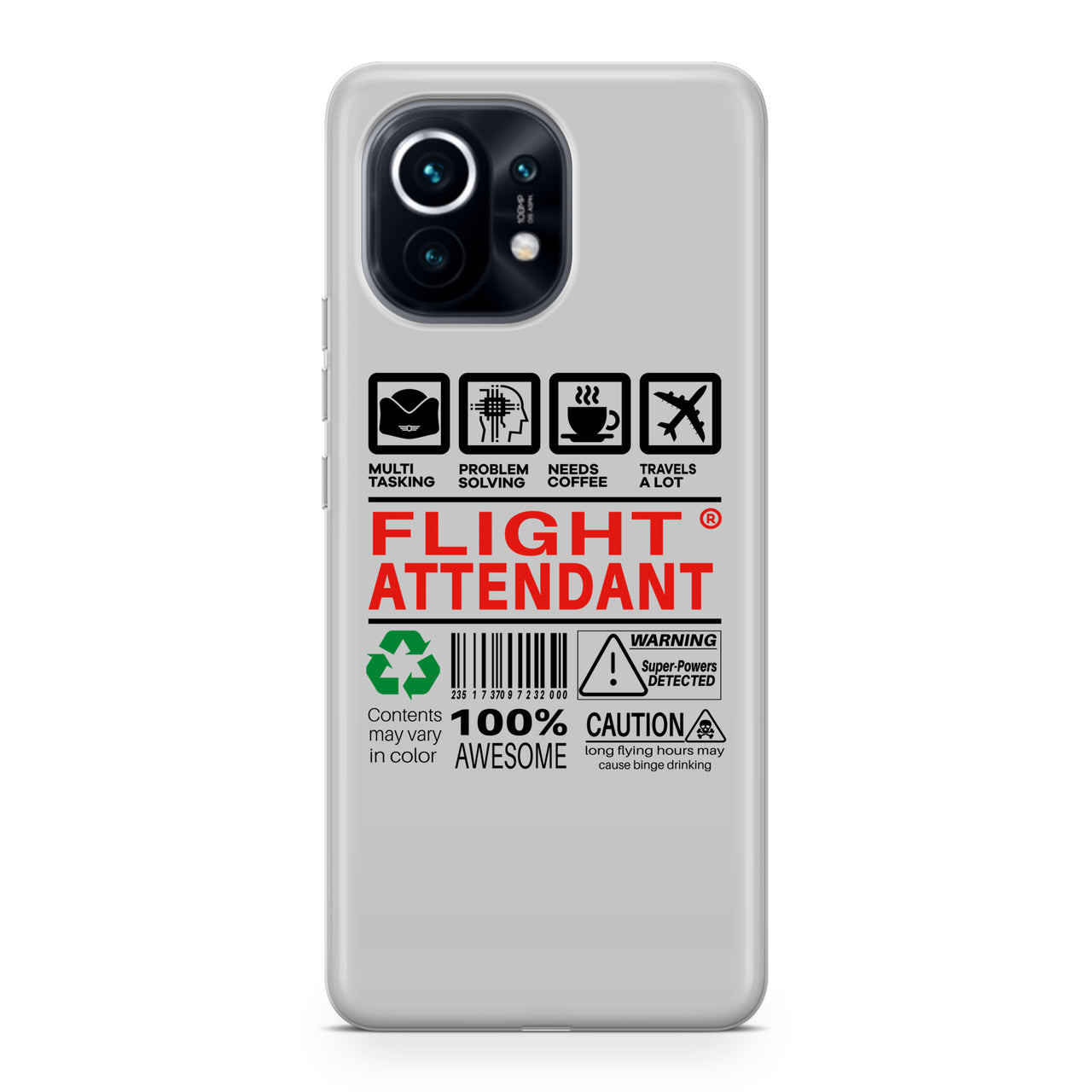 Flight Attendant Label Designed Xiaomi Cases