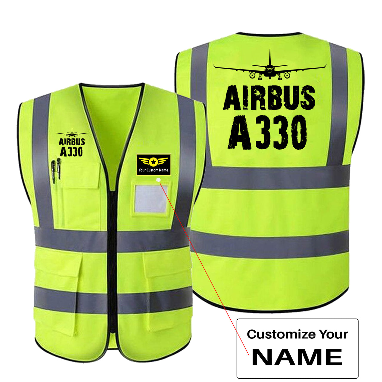 Airbus A330 & Plane Designed Reflective Vests