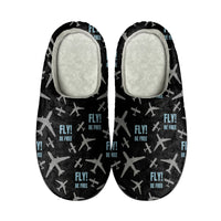 Thumbnail for Fly Be Free Black Designed Cotton Slippers