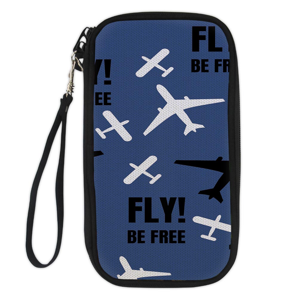 Fly Be Free Blue Designed Travel Cases & Wallets