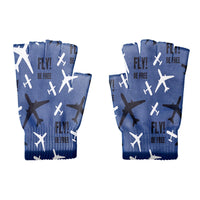 Thumbnail for Fly Be Free Blue Designed Cut Gloves