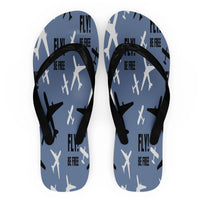 Thumbnail for Fly Be Free Blue Designed Slippers (Flip Flops)