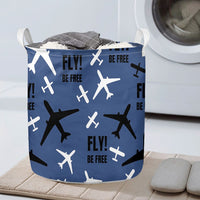 Thumbnail for Fly Be Free Blue Designed Laundry Baskets