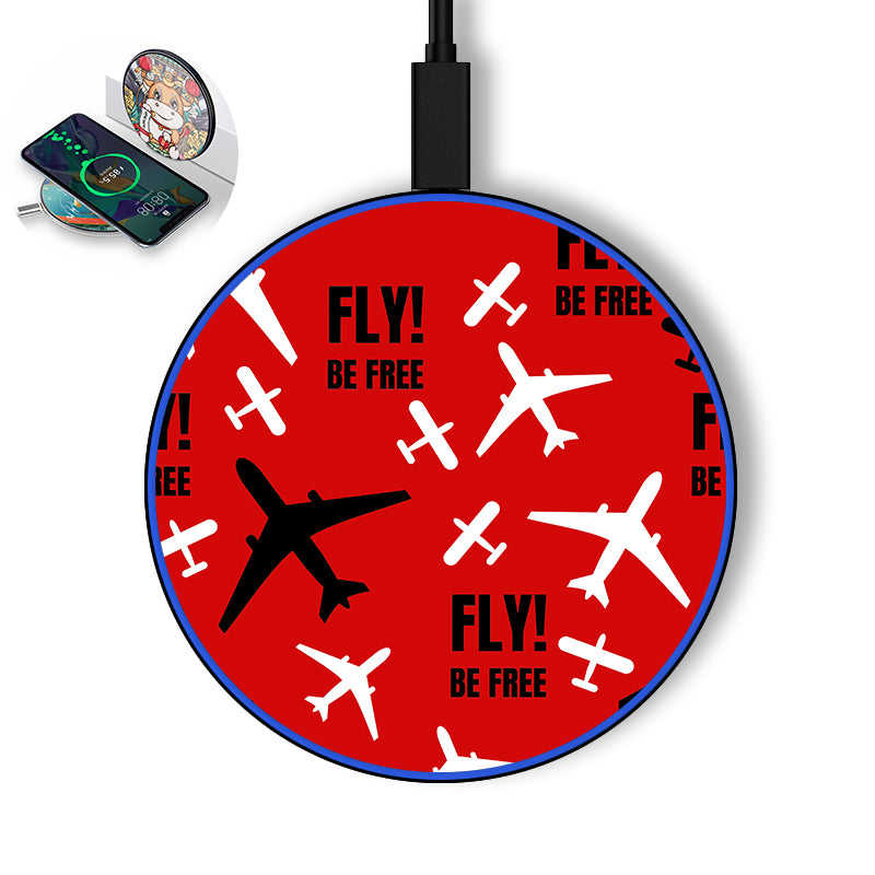 Fly Be Free Red Designed Wireless Chargers