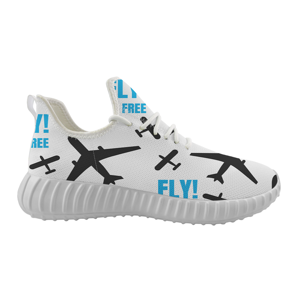Fly Be Free White Designed Sport Sneakers & Shoes (MEN)
