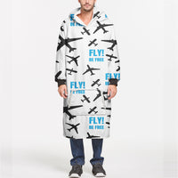 Thumbnail for Fly Be Free White Designed Blanket Hoodies