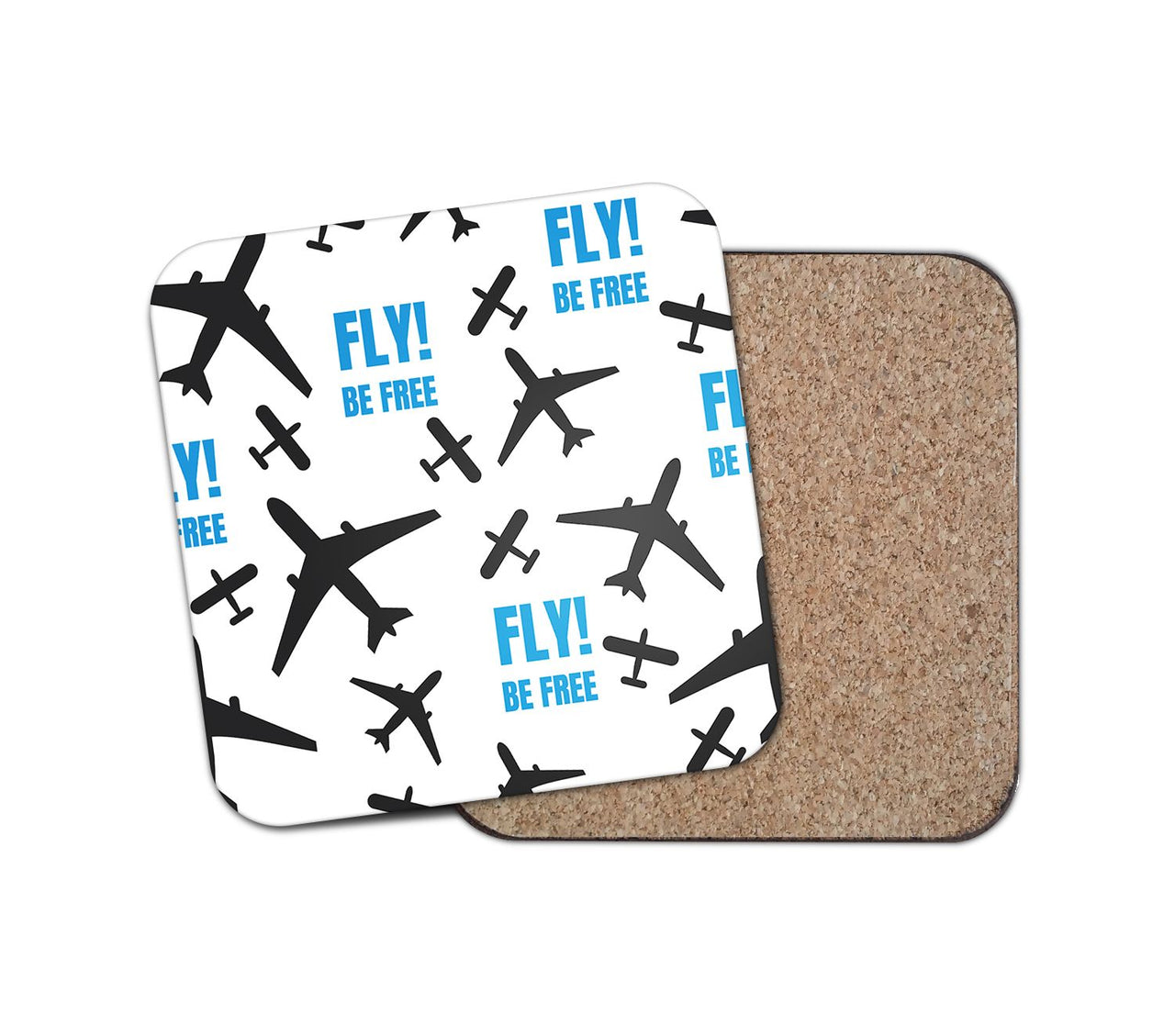 Fly Be Free White Designed Coasters