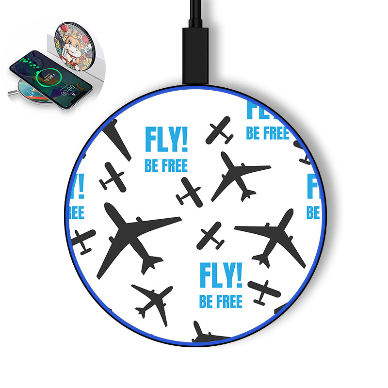 Fly Be Free White Designed Wireless Chargers