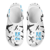 Thumbnail for Fly Be Free White Designed Hole Shoes & Slippers (WOMEN)