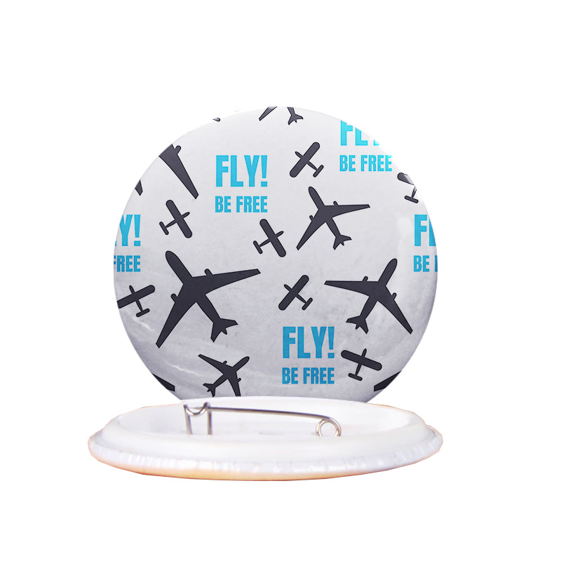 Fly Be Free White Designed Pins