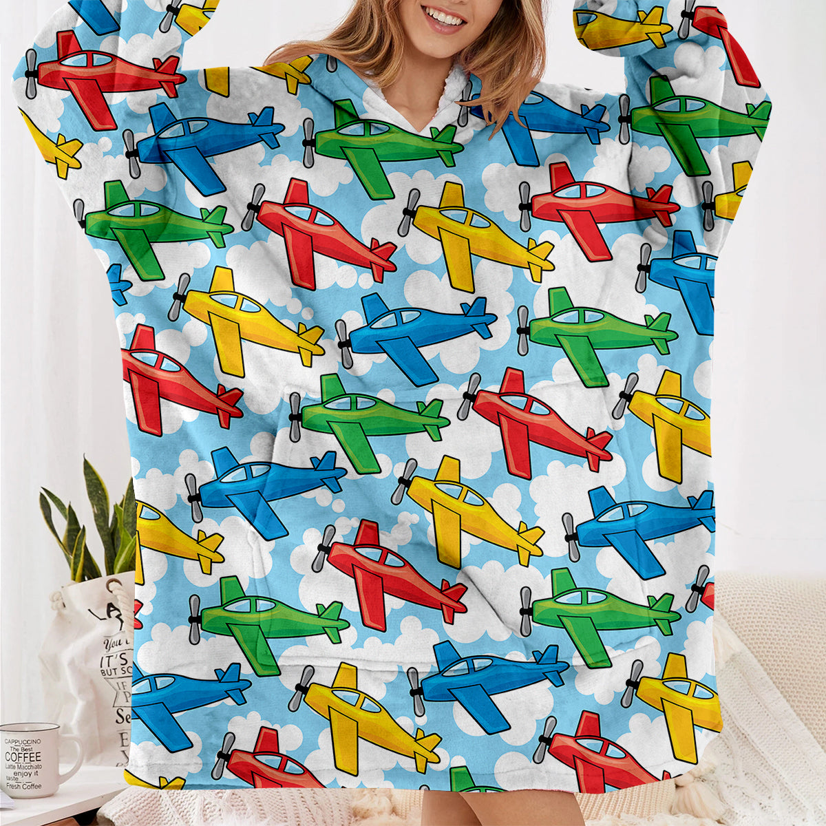 Funny Airplanes Designed Blanket Hoodies
