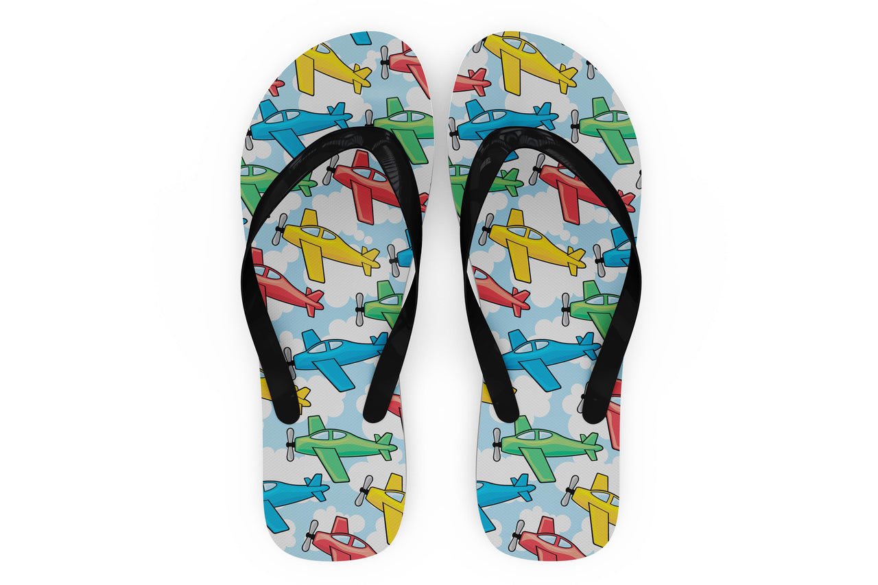 Funny Airplanes Designed Slippers (Flip Flops)