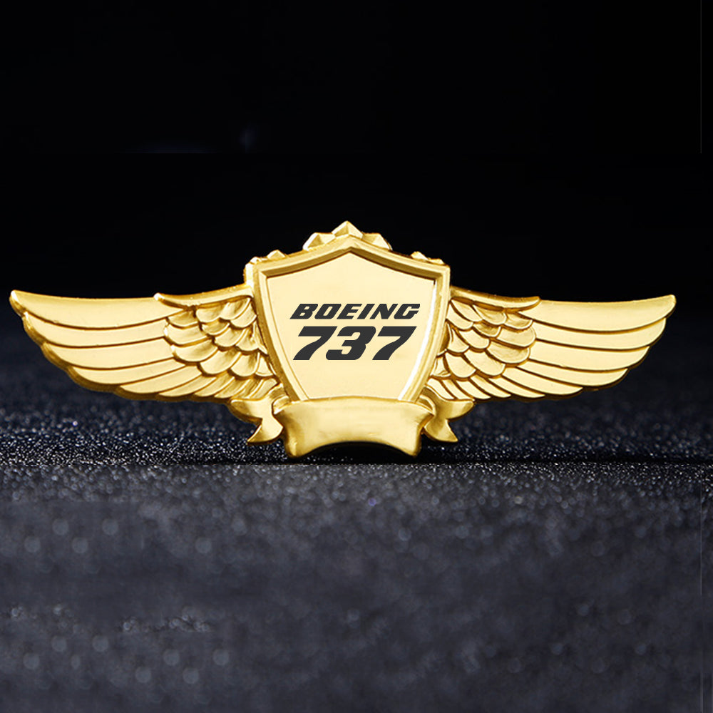 Boeing 737 & Text Designed Badges