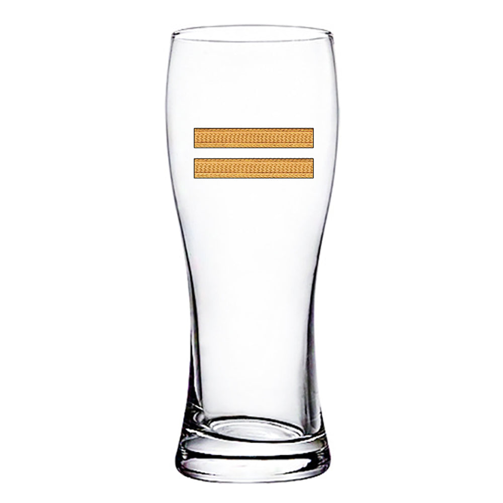 Golden Pilot Epaulettes (2 Lines) Designed Pilsner Beer Glasses