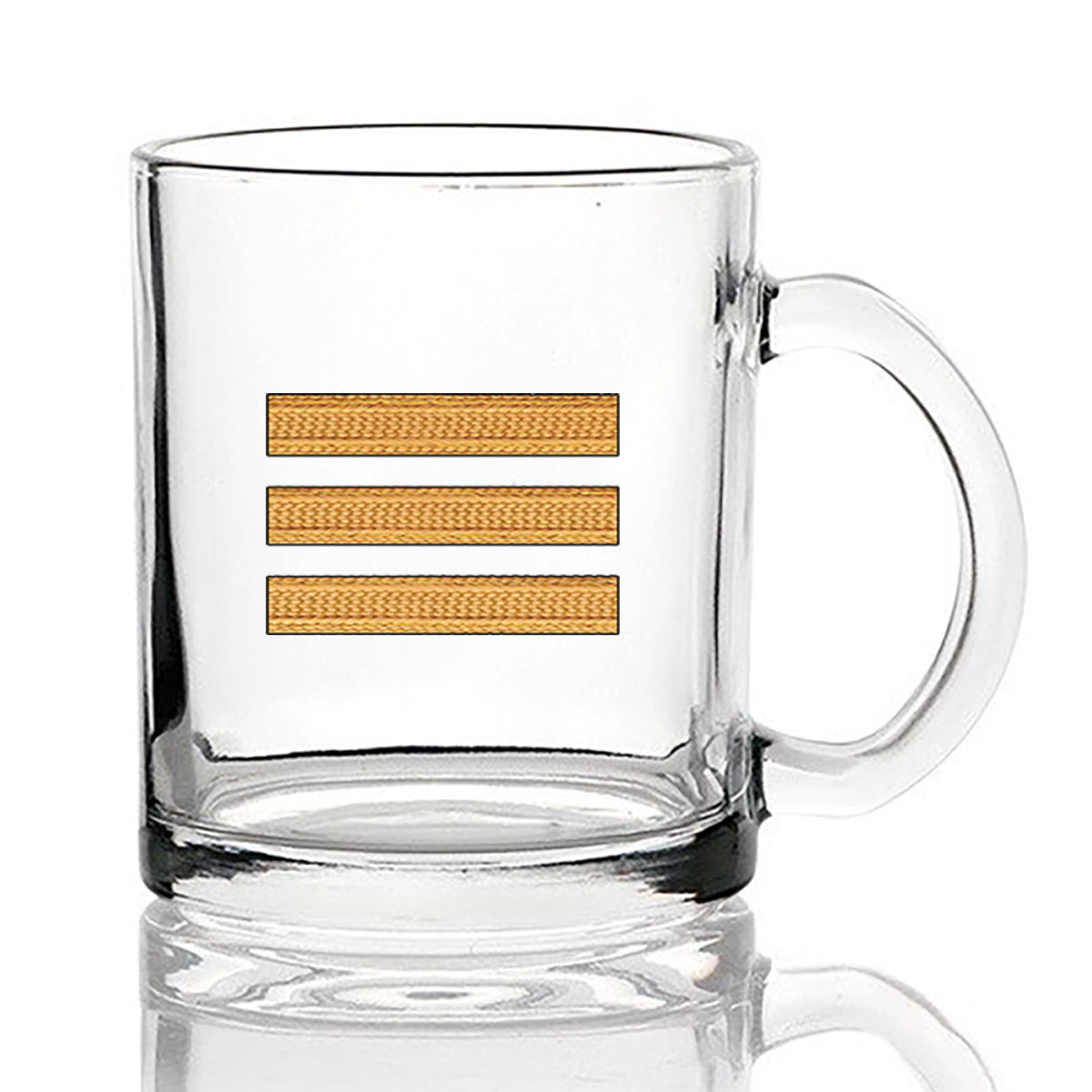 Golden Pilot Epaulettes (3 Lines) Designed Coffee & Tea Glasses