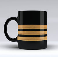 Thumbnail for Golden Pilot Epaulettes Designed Black Mugs