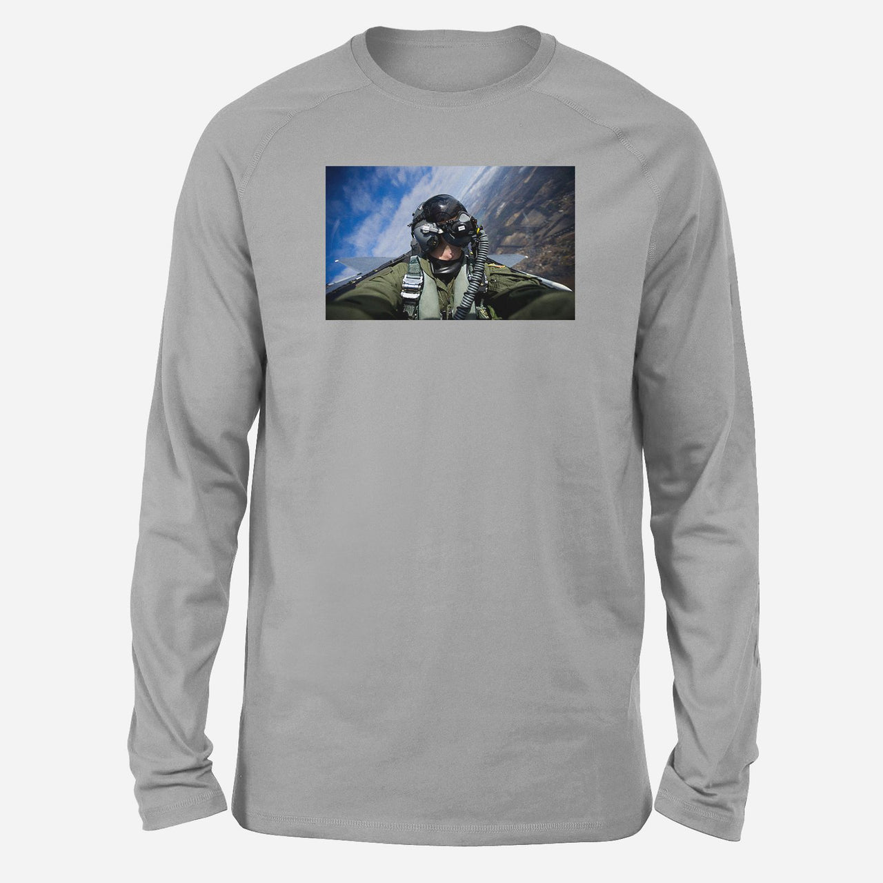 Amazing Military Pilot Selfie Designed Long-Sleeve T-Shirts