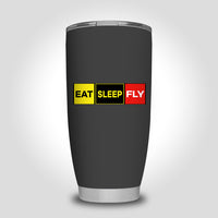 Thumbnail for Eat Sleep Fly (Colourful) Designed Tumbler Travel Mugs