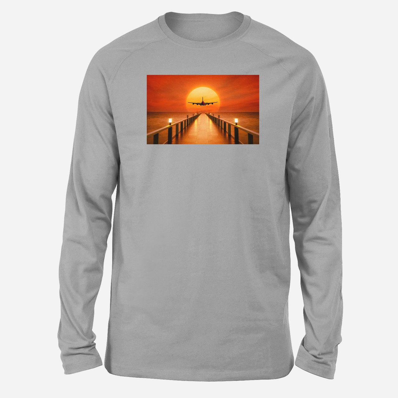 Airbus A380 Towards Sunset Designed Long-Sleeve T-Shirts