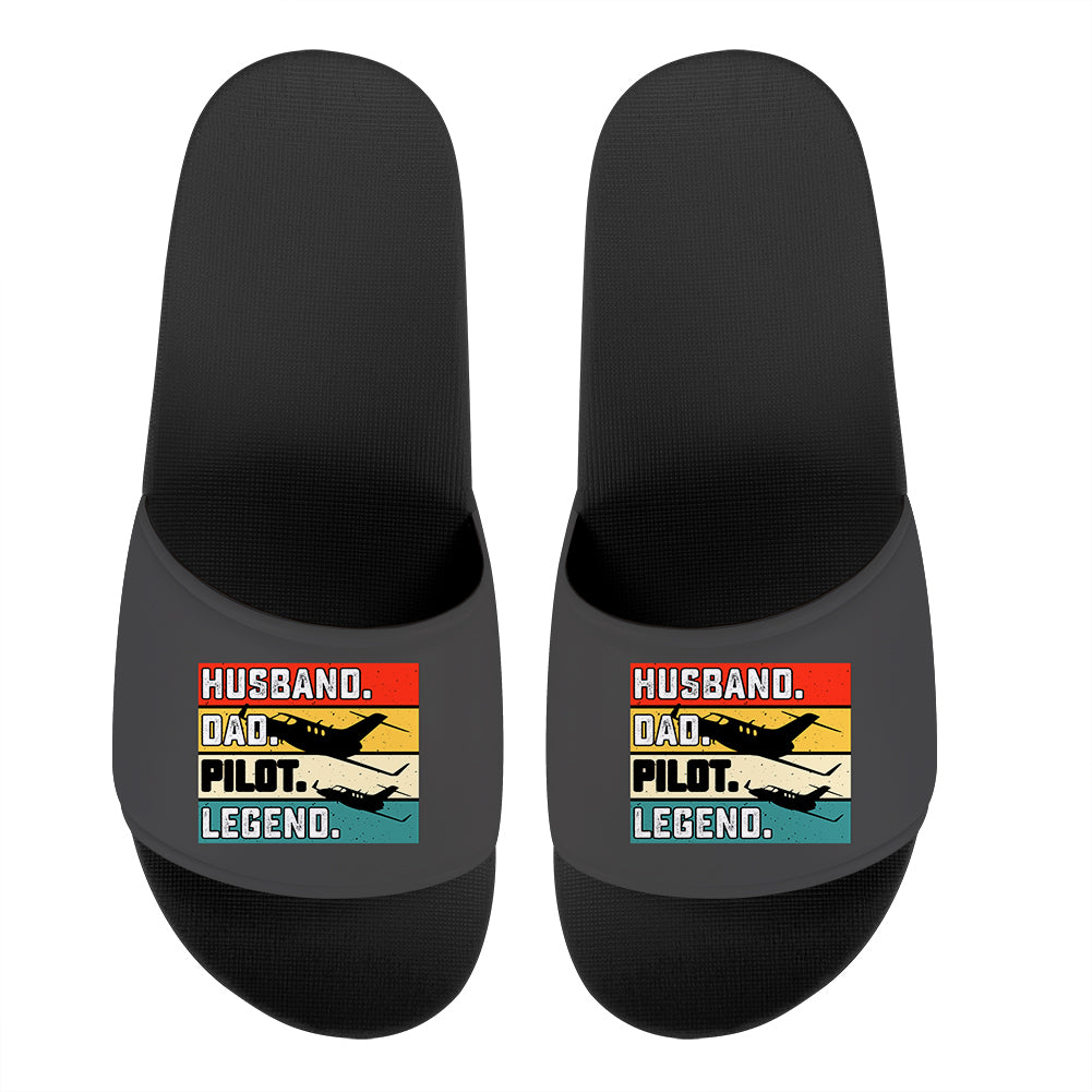 Husband & Dad & Pilot & Legend Designed Sport Slippers