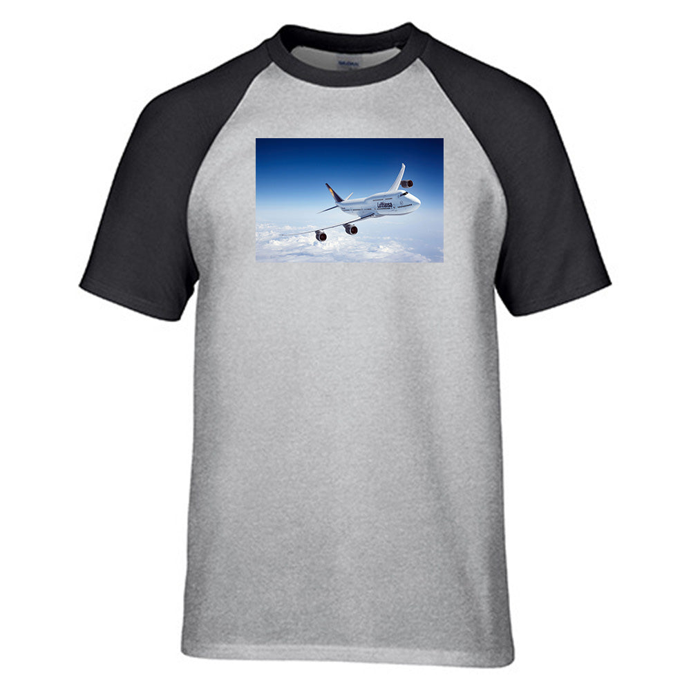 Cruising Lufthansa's Boeing 747 Designed Raglan T-Shirts