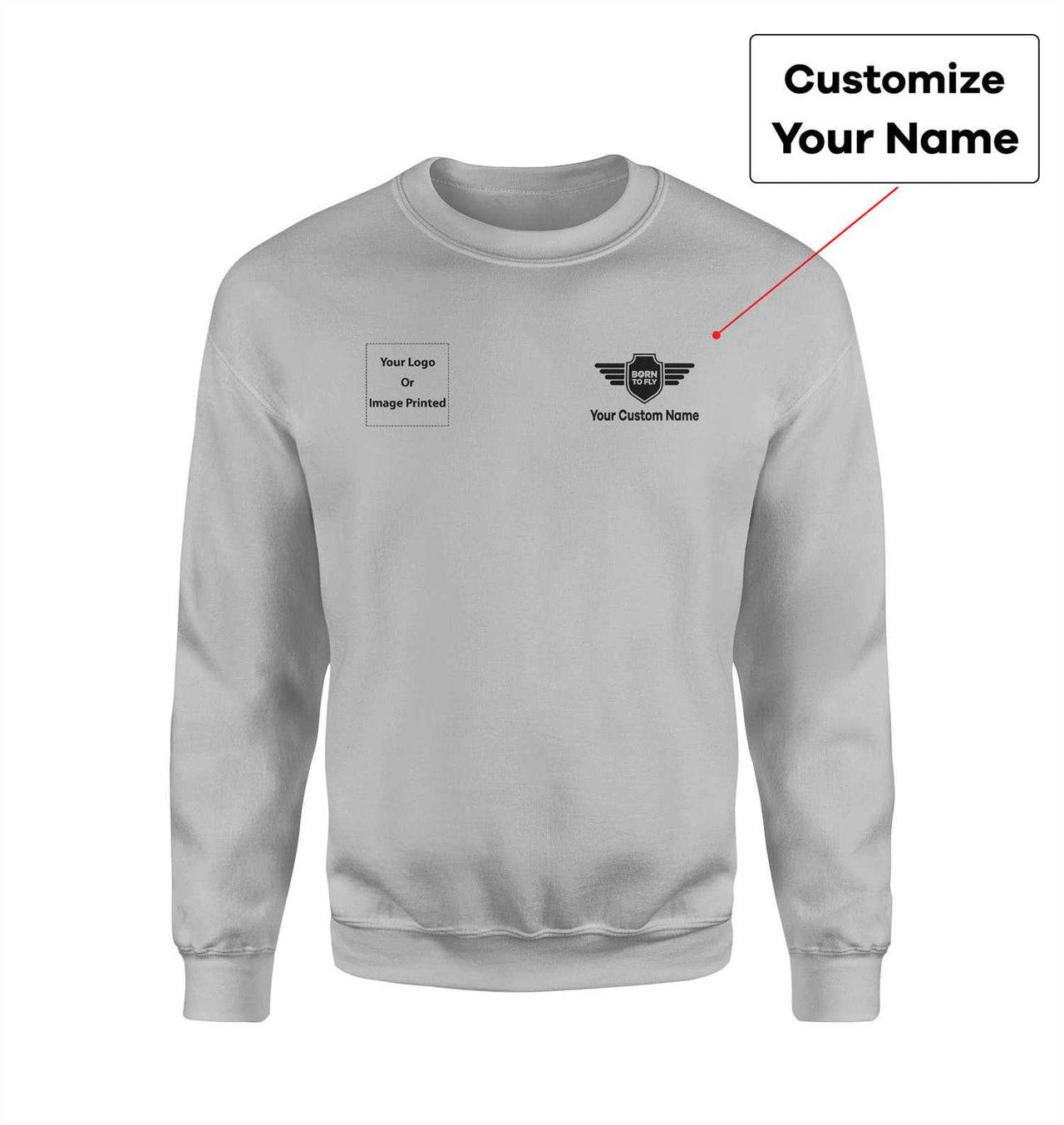 Side Your Custom Logos & Name (Badge 5) Designed Sweatshirts