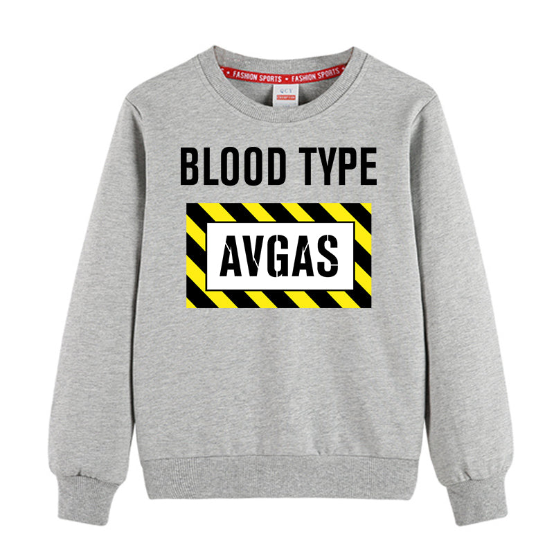 Blood Type AVGAS Designed "CHILDREN" Sweatshirts