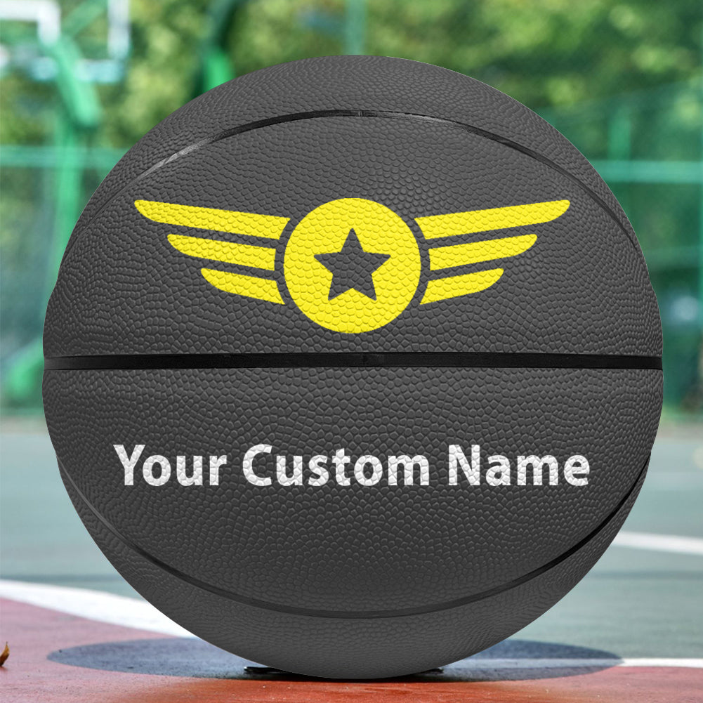Custom Name (Badge 4) Designed Basketball