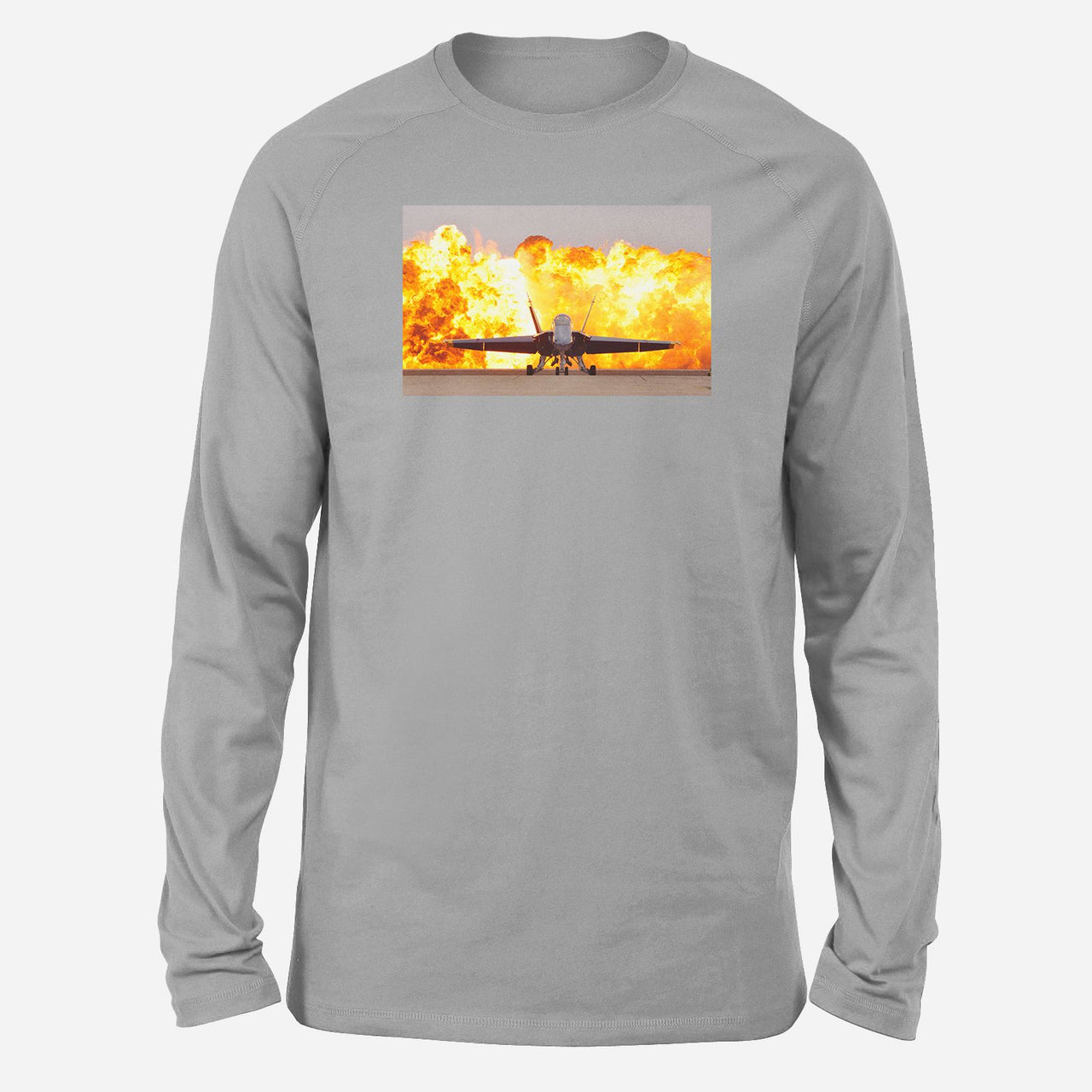Face to Face with Air Force Jet & Flames Designed Long-Sleeve T-Shirts