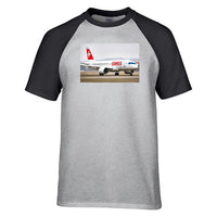 Thumbnail for Swiss Airlines Bombardier CS100 Designed Raglan T-Shirts