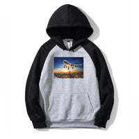 Thumbnail for Super Aircraft over City at Sunset Designed Colourful Hoodies