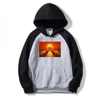 Thumbnail for Airbus A380 Towards Sunset Designed Colourful Hoodies
