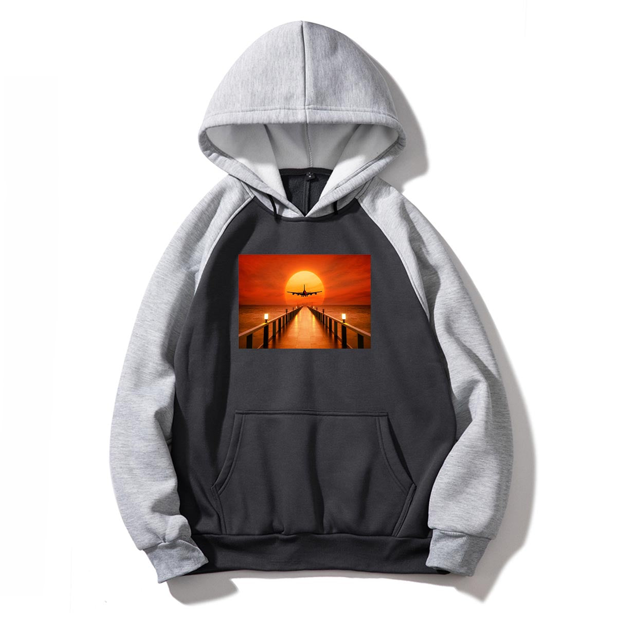 Airbus A380 Towards Sunset Designed Colourful Hoodies