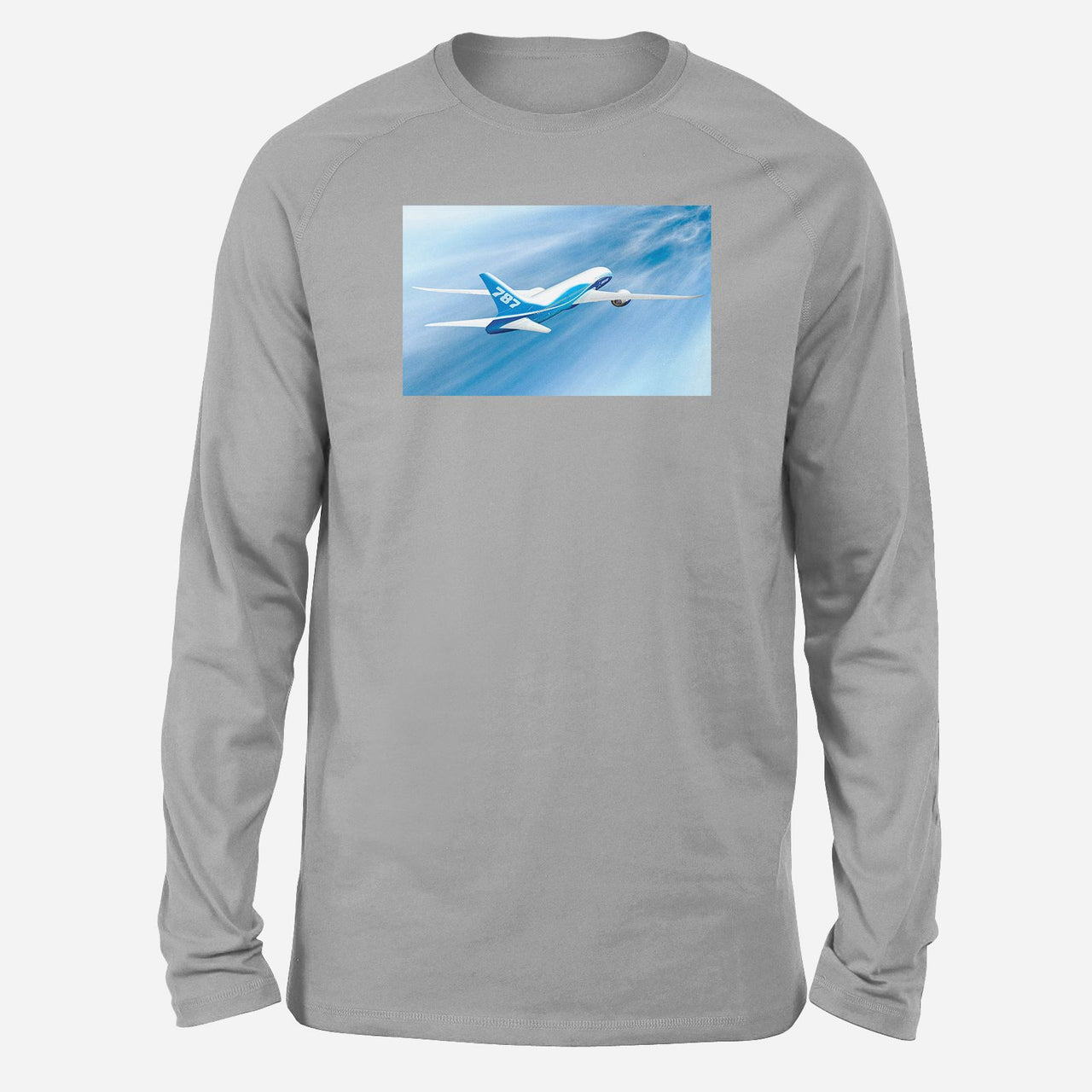 Beautiful Painting of Boeing 787 Dreamliner Designed Long-Sleeve T-Shirts