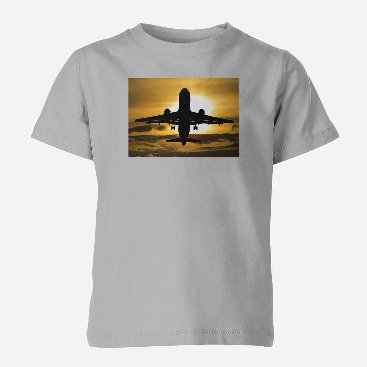 Departing Passanger Jet During Sunset Designed Children T-Shirts