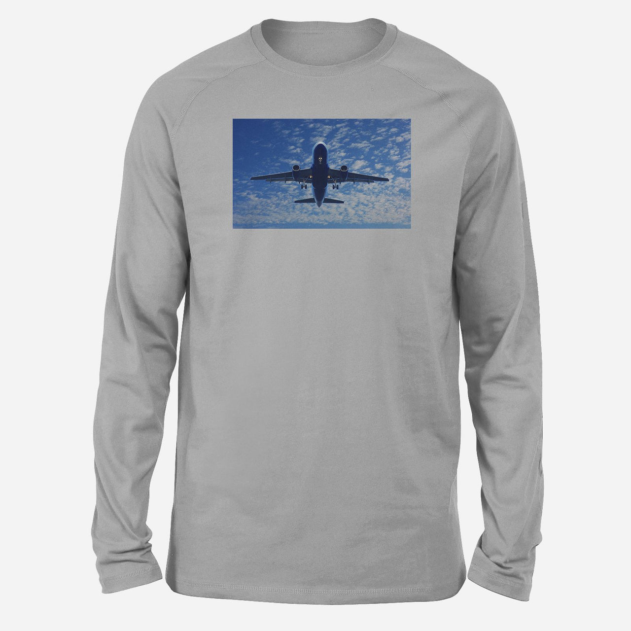 Airplane From Below Designed Long-Sleeve T-Shirts
