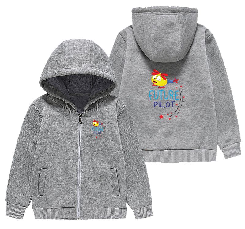 Future Pilot (Helicopter) Designed "CHILDREN" Zipped Hoodies