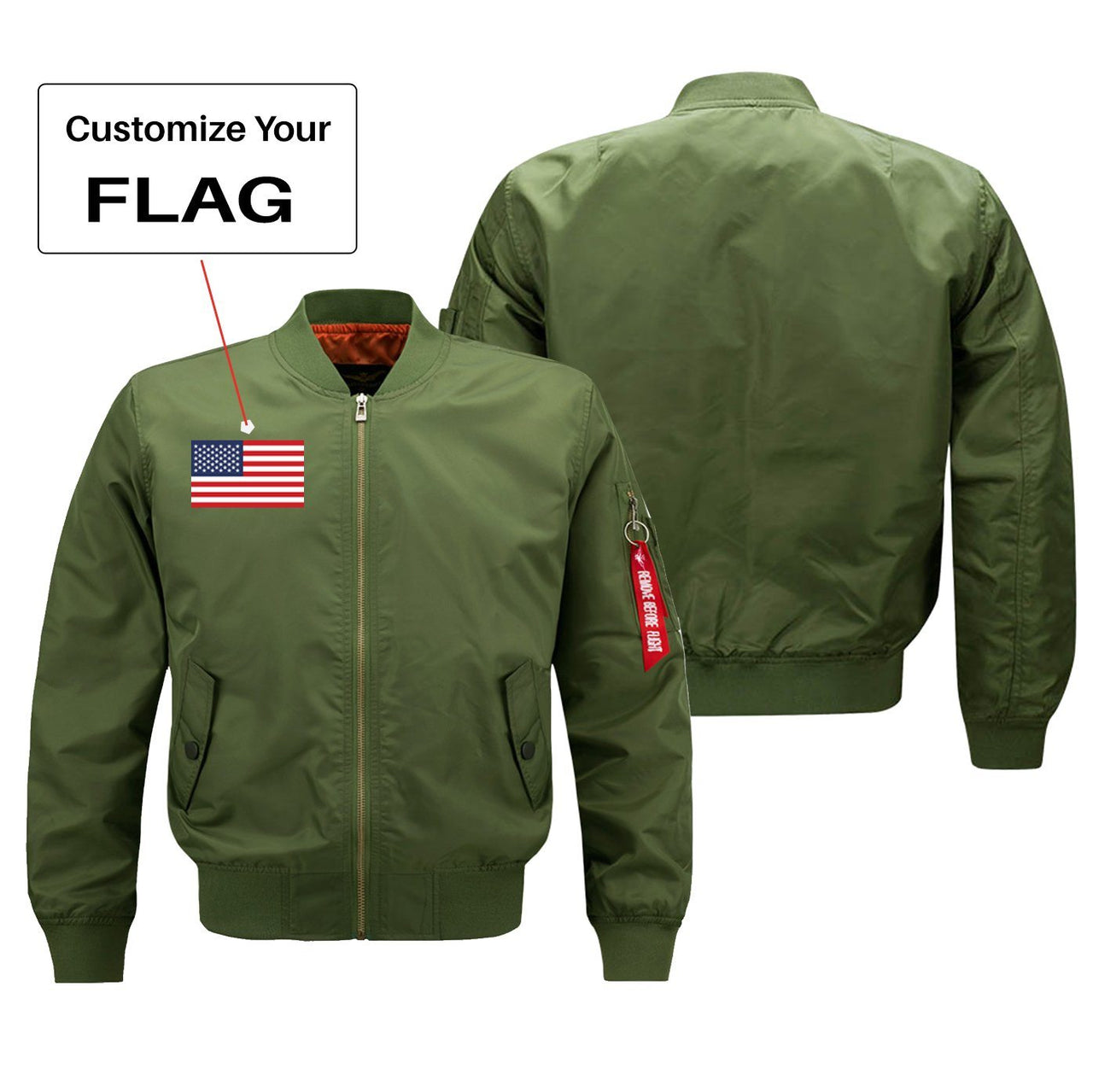 Custom Flag Designed Pilot Jackets (Customizable) Pilot Eyes Store Green (Thin) S (US XXS) 