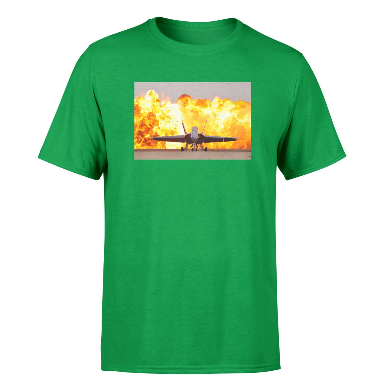 Face to Face with Air Force Jet & Flames Designed T-Shirts